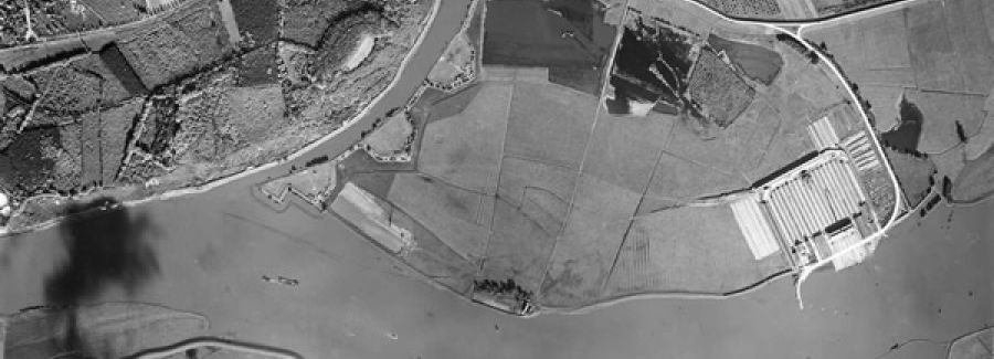 Luchtfoto van de Grebbeberg en de Spees uit 1939